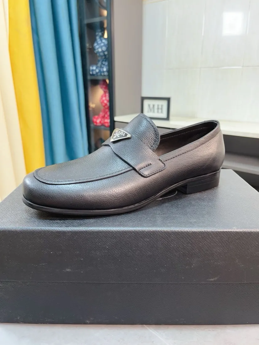 Men's shoes 💰540🌹🌹【PRADA Leather Shoes】Top purchasing agency Original imported Italian custom-made open-edge beaded cowhide leather surface, fully imported water-dyed breathable cowhide lining, original factory special molded sole super comfortable, size: 38-44